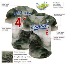 Load image into Gallery viewer, Custom White Red-Royal 3D Pattern Design Mountains Landscape Authentic Baseball Jersey
