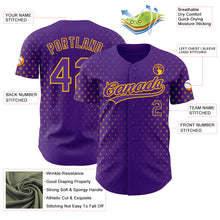Load image into Gallery viewer, Custom Purple Gold 3D Pattern Design Geometric Stars Authentic Baseball Jersey
