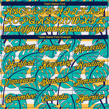 Laden Sie das Bild in den Galerie-Viewer, Custom White Yellow-Navy 3D Pattern Design Hawaii Palm Leaves Performance T-Shirt
