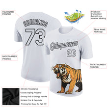 Laden Sie das Bild in den Galerie-Viewer, Custom White Black 3D Pattern Design Tiger Performance T-Shirt
