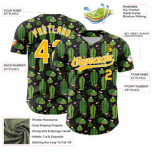 Laden Sie das Bild in den Galerie-Viewer, Custom Black Gold-White 3D Pattern Design Cactus Festival Authentic Baseball Jersey
