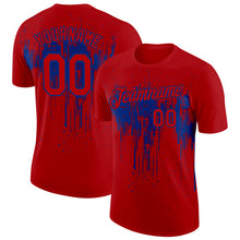Загрузить изображение в средство просмотра галереи, Custom Red Royal 3D Pattern Design Dripping Splatter Art Performance T-Shirt
