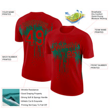 Загрузить изображение в средство просмотра галереи, Custom Red Kelly Green 3D Pattern Design Dripping Splatter Art Performance T-Shirt
