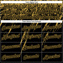 Загрузить изображение в средство просмотра галереи, Custom Black Old Gold 3D Pattern Design Abstract Sharp Shape Performance T-Shirt
