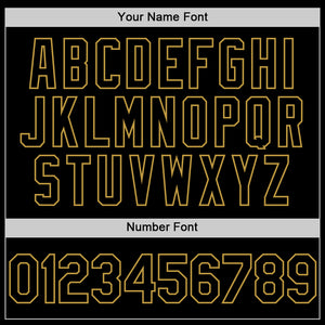 Custom Black Old Gold 3D Pattern Design Gradient Style Twinkle Star Authentic Baseball Jersey
