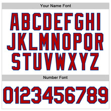 Load image into Gallery viewer, Custom White Red-Royal 3D Pattern Design Gradient Style Twinkle Star Authentic Baseball Jersey
