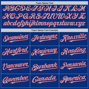 Custom Royal Light Blue-Red 3D Pattern Design Gradient Style Twinkle Star Authentic Baseball Jersey