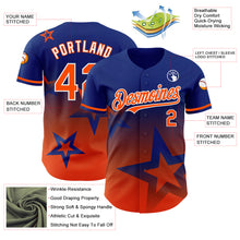 Load image into Gallery viewer, Custom Royal Orange-White 3D Pattern Design Gradient Style Twinkle Star Authentic Baseball Jersey
