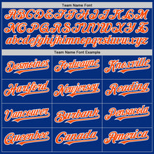 Load image into Gallery viewer, Custom Royal Orange-White 3D Pattern Design Gradient Style Twinkle Star Authentic Baseball Jersey
