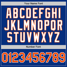Load image into Gallery viewer, Custom Royal Orange-White 3D Pattern Design Gradient Style Twinkle Star Authentic Baseball Jersey
