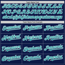 Загрузить изображение в средство просмотра галереи, Custom Navy Teal-White 3D Pattern Design Gradient Style Twinkle Star Authentic Baseball Jersey
