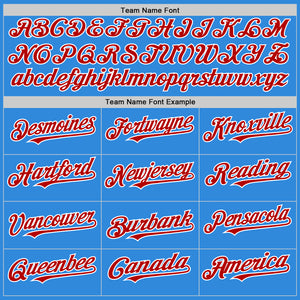 Custom Electric Blue Red-White 3D Pattern Design Gradient Style Twinkle Star Authentic Baseball Jersey