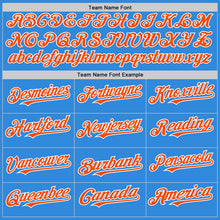 Load image into Gallery viewer, Custom Electric Blue Orange-White 3D Pattern Design Gradient Style Twinkle Star Authentic Baseball Jersey
