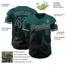 Загрузить изображение в средство просмотра галереи, Custom Midnight Green Black-Gray 3D Pattern Design Gradient Style Twinkle Star Authentic Baseball Jersey
