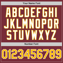 Load image into Gallery viewer, Custom Burgundy Gold-White 3D Pattern Design Gradient Style Twinkle Star Authentic Baseball Jersey

