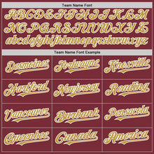 Load image into Gallery viewer, Custom Burgundy Old Gold-White 3D Pattern Design Gradient Style Twinkle Star Authentic Baseball Jersey
