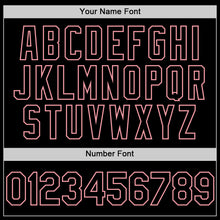 Load image into Gallery viewer, Custom Medium Pink Black 3D Pattern Design Gradient Style Twinkle Star Authentic Baseball Jersey
