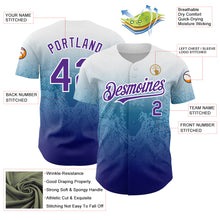 Load image into Gallery viewer, Custom White Purple-Royal 3D Pattern Design Gradient Style Animal Snake Authentic Baseball Jersey
