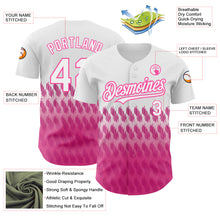 Load image into Gallery viewer, Custom White Pink 3D Pattern Design Lines Authentic Baseball Jersey
