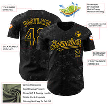 Load image into Gallery viewer, Custom Black Gold-Steel Gray 3D Pattern Design Abstract Splatter Texture Authentic Baseball Jersey

