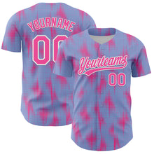 Загрузить изображение в средство просмотра галереи, Custom Light Blue Pink-White 3D Pattern Design Halftone Dots Authentic Baseball Jersey
