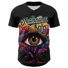 Загрузить изображение в средство просмотра галереи, Custom Black White 3D Pattern Design Rave Tree With Eye Authentic Baseball Jersey
