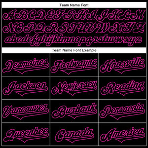 Custom Black Deep Pink 3D Pattern Design Rave Monster Authentic Baseball Jersey