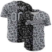 Загрузить изображение в средство просмотра галереи, Custom Gray Black 3D Pattern Design Rave Halloween Pumpkin Authentic Baseball Jersey
