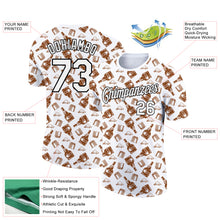 Charger l&#39;image dans la galerie, Custom White Black 3D Pattern Design Rum Performance T-Shirt
