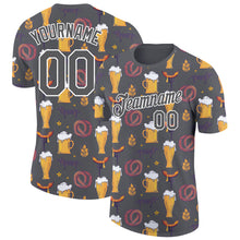 Charger l&#39;image dans la galerie, Custom Steel Gray White 3D Pattern Design Oktoberfest Beer Festival Performance T-Shirt
