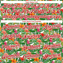 Load image into Gallery viewer, Custom White Red 3D Pattern Design Tropical Flower Authentic Baseball Jersey
