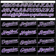 Load image into Gallery viewer, Custom Black Purple-White 3D Pattern Design Abstract Colorful Glittering Dot Authentic Baseball Jersey
