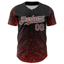 Charger l&#39;image dans la galerie, Custom Black Red-White 3D Pattern Design Abstract Colorful Glittering Dot Authentic Baseball Jersey
