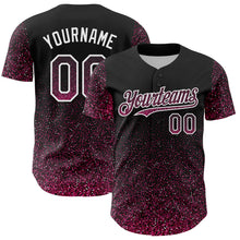 Load image into Gallery viewer, Custom Black Pink-White 3D Pattern Design Abstract Colorful Glittering Dot Authentic Baseball Jersey
