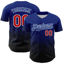 Load image into Gallery viewer, Custom Royal Red-Black 3D Pattern Design Gradient Style Irregular Shape Authentic Baseball Jersey
