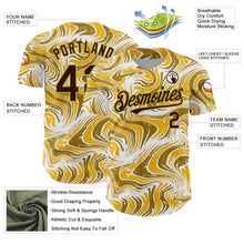 Charger l&#39;image dans la galerie, Custom Yellow Brown-Old Gold 3D Pattern Design Abstract Fluid Authentic Baseball Jersey
