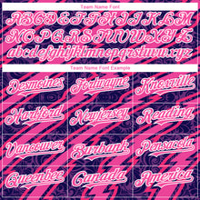Load image into Gallery viewer, Custom Purple Pink-White 3D Pattern Design Zigzag Authentic Baseball Jersey
