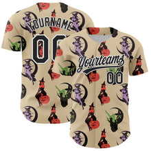 Load image into Gallery viewer, Custom City Cream Black-White 3D Pattern Halloween Authentic Baseball Jersey
