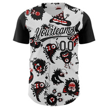 Charger l&#39;image dans la galerie, Custom White Black 3D Pattern Halloween Authentic Baseball Jersey
