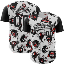 Charger l&#39;image dans la galerie, Custom White Black 3D Pattern Halloween Authentic Baseball Jersey
