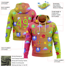 Laden Sie das Bild in den Galerie-Viewer, Custom Stitched Neon Green Hot Pink 3D Halloween Gradient Sports Pullover Sweatshirt Hoodie
