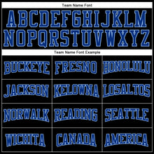 Laden Sie das Bild in den Galerie-Viewer, Custom Stitched Black Royal-Light Blue 3D Pattern Design Gradient Square Shape Sports Pullover Sweatshirt Hoodie
