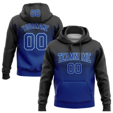 Laden Sie das Bild in den Galerie-Viewer, Custom Stitched Black Royal-Light Blue 3D Pattern Design Gradient Square Shape Sports Pullover Sweatshirt Hoodie
