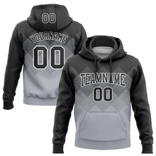 Laden Sie das Bild in den Galerie-Viewer, Custom Stitched Black Gray-White 3D Pattern Design Gradient Square Shape Sports Pullover Sweatshirt Hoodie
