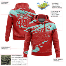 Charger l&#39;image dans la galerie, Custom Stitched Red Ice Blue 3D Pattern Design Torn Paper Style Sports Pullover Sweatshirt Hoodie
