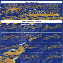 Charger l&#39;image dans la galerie, Custom Stitched Royal Old Gold 3D Pattern Design Torn Paper Style Sports Pullover Sweatshirt Hoodie

