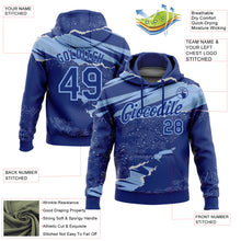 Charger l&#39;image dans la galerie, Custom Stitched Royal Light Blue 3D Pattern Design Torn Paper Style Sports Pullover Sweatshirt Hoodie
