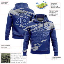 Charger l&#39;image dans la galerie, Custom Stitched Royal Gray 3D Pattern Design Torn Paper Style Sports Pullover Sweatshirt Hoodie
