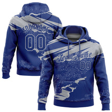 Charger l&#39;image dans la galerie, Custom Stitched Royal Gray 3D Pattern Design Torn Paper Style Sports Pullover Sweatshirt Hoodie
