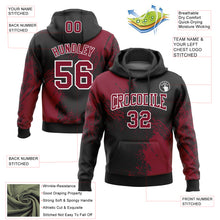Load image into Gallery viewer, Custom Stitched Black Crimson-White 3D Pattern Design Abstract Brush Stroke Sports Pullover Sweatshirt Hoodie
